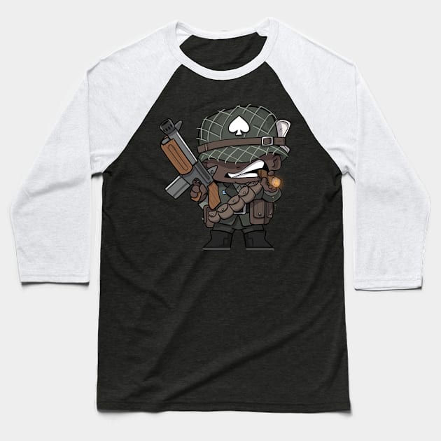 Tiny Hats WWII Assault Trooper Baseball T-Shirt by hiwez